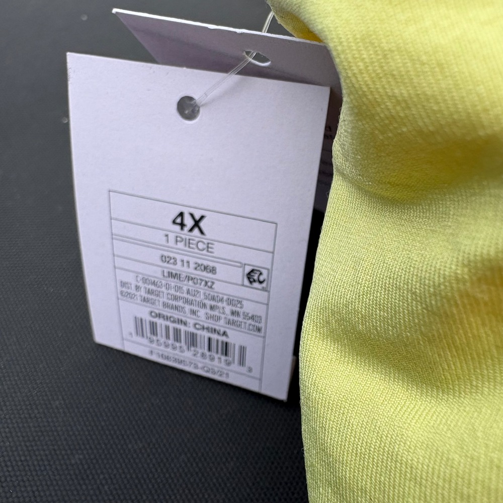Auden Women Seamless Bralette Lime Yellow Plus Size 4X 023112068 - Picture 4 of 5